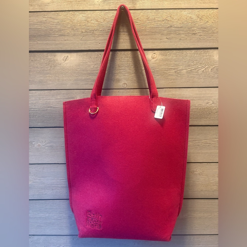 NWT Bath & Body Works Felt Tote Bag